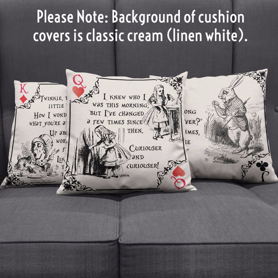 Alice in Wonderland Playing Card Suits Cushion Covers (Literary Style)
