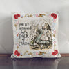 Alice in Wonderland Throw Pillow Cushion Cover - We're All Mad Here!