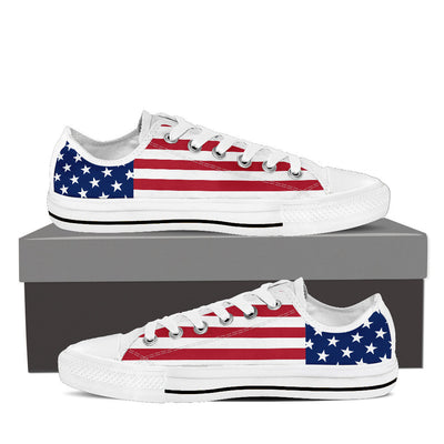 Patriotic American Flag Low-Top Canvas Shoes for Men