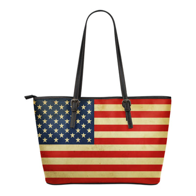Patriotic Rustic American Flag Eco-Leather Tote Bag