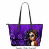 Calavera Girl Faux Leather Tote Bag in Purple