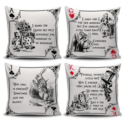 Alice in Wonderland Playing Card Suits Cushion Covers (Literary Style)