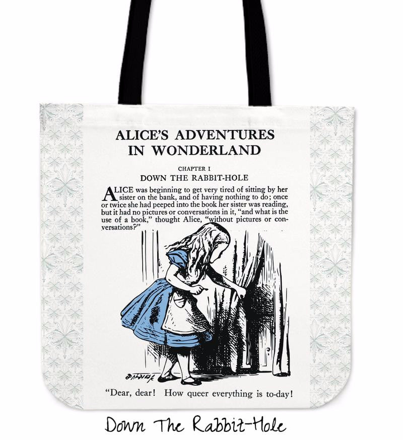 Alice in Wonderland Rabbit Tote Bag Black Rabbit Tote Bag Rabbit