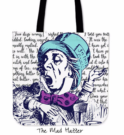 Alice in Wonderland Mad Hatter Tote Bag