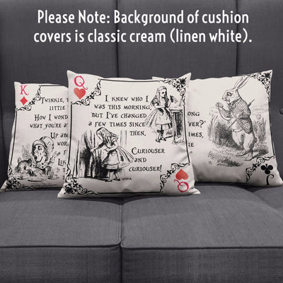 Alice in Wonderland Playing Card Suits Throw Pillows (Bookish)