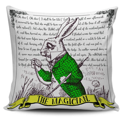 Alice in Wonderland White Rabbit Magician Tarot Pillow Cushion Cover
