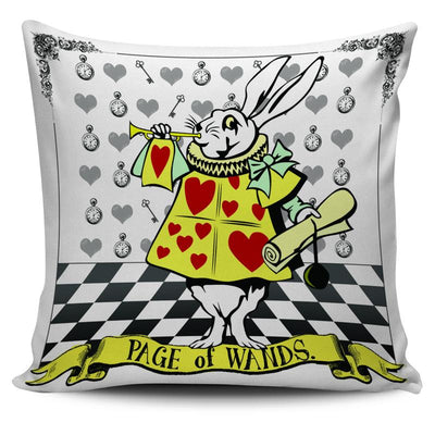 Alice in Wonderland White Rabbit Page of Wands Tarot Pillow Cushion Cover