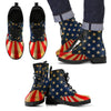Patriotic Rustic American Flag Eco-Leather Boots for Men