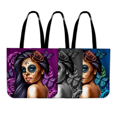 'Day of the Dead' Calavera Girl Tote Bags
