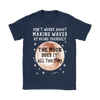 Navy Blue Gildan Women's T-Shirt that says 'Don't worry about making waves by being yourself. The moon does it all the time."