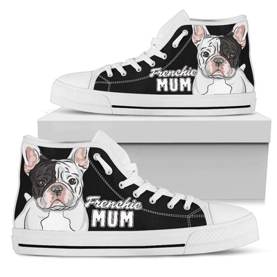 Frenchie Mum High-Top Canvas Shoes for Women (French Bulldog). Click this image for more details!