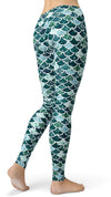 Green Mermaid Leggings - Mermaid Workout Leggings