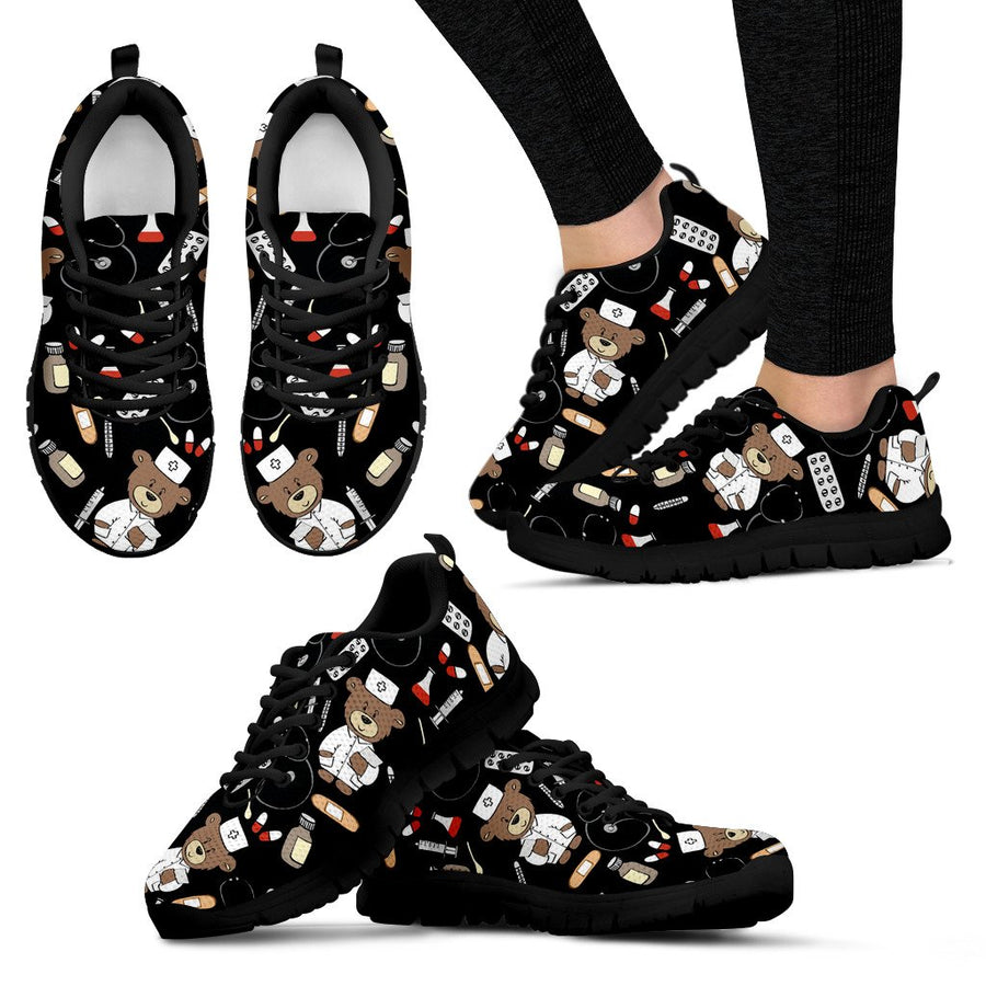 Nurse Sneakers (Nursing Tennis Shoes) for Women - Black