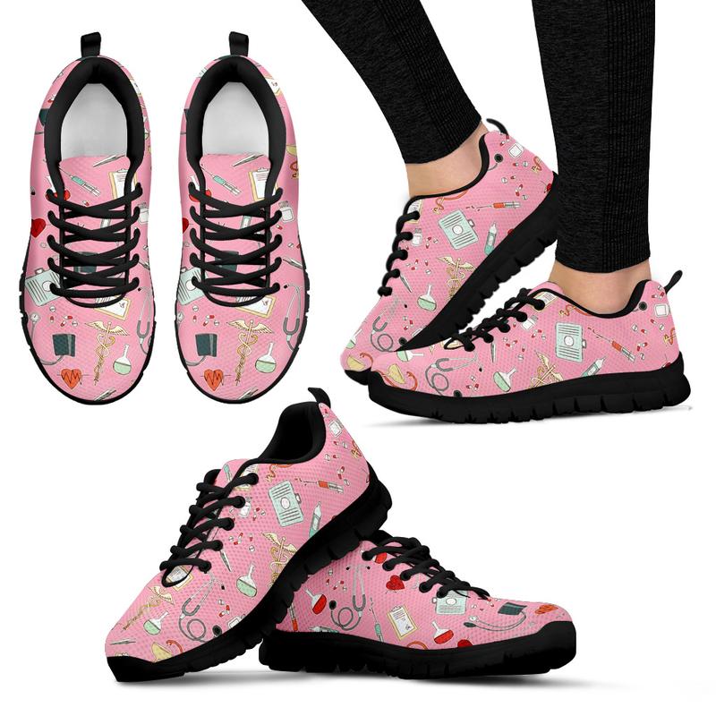 Nurse Sneakers with Caduceus for Women - Pink