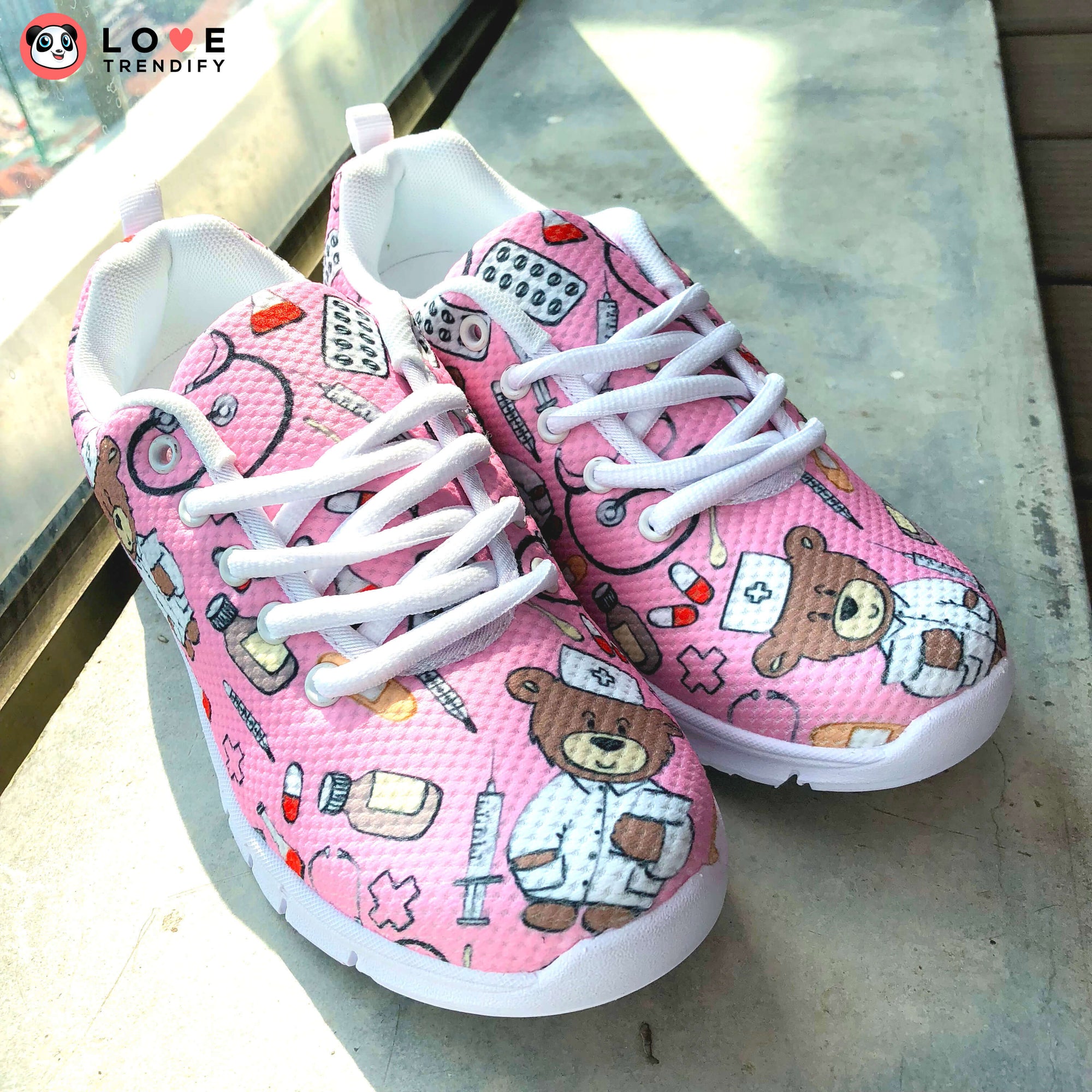 Nurse Sneakers (Nursing Tennis Shoes) for Women - Pink - lovetrendify