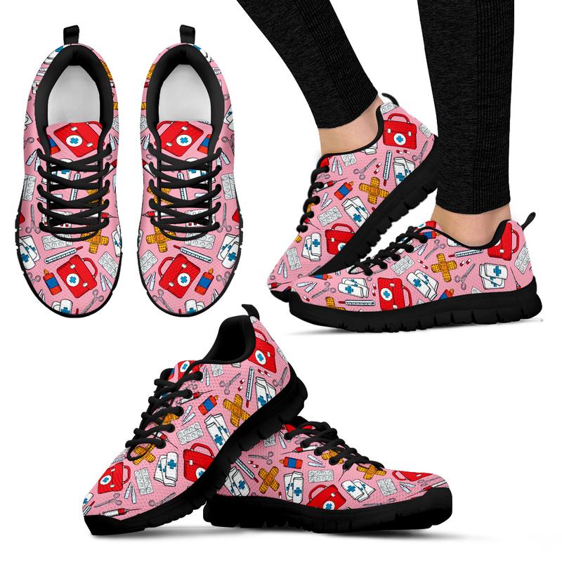 Nursing Sneakers (First Aid Design) for Women - Pink