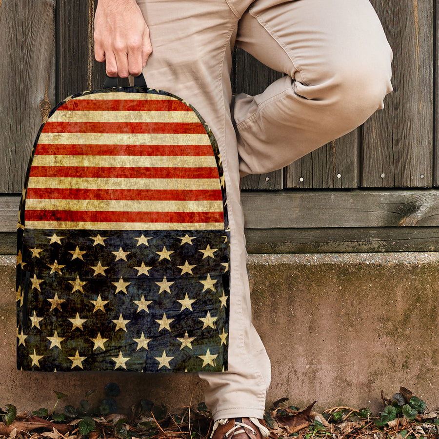 Patriotic Rustic American Flag Backpack